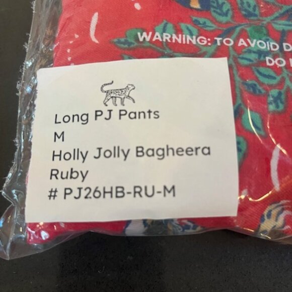 Printfresh Holly Jolly Bagheera Lightweight Flannel PJ pants Ruby Medium  NWT - Picture 3 of 10